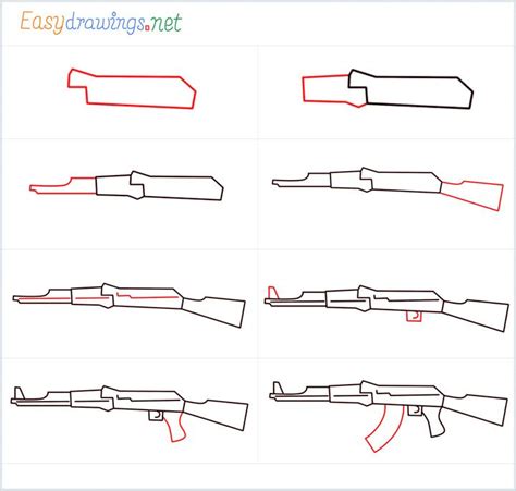 How To Draw A Ak 47 Step By Step For Beginners Easy 8 Steps Artofit