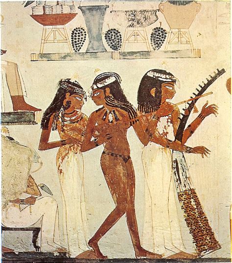 Tomb Of Nakht Three Musicians Ancient Egyptian Paintings Ancient