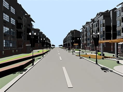 Residential Street 3d Model 3ds Max Files Free Download Cadnav