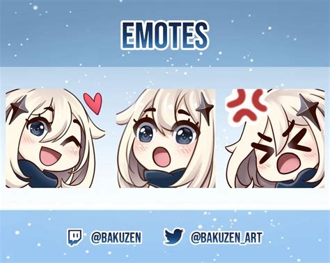 Paimon Genshin Impact Emote Pack For Twitch Discord Etsy Russian Anime Heart Emote Arts