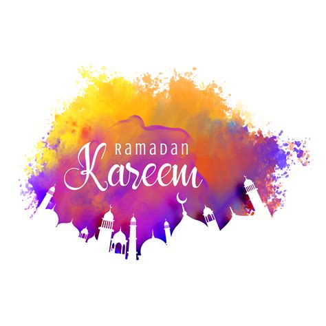 Ramadan Kareem Background With Watercolor Effect Download Free Vector