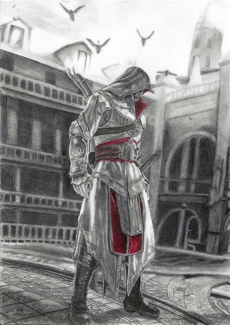 Pencil Drawing Assassins Creed Artwork Assassins Creed Assassins