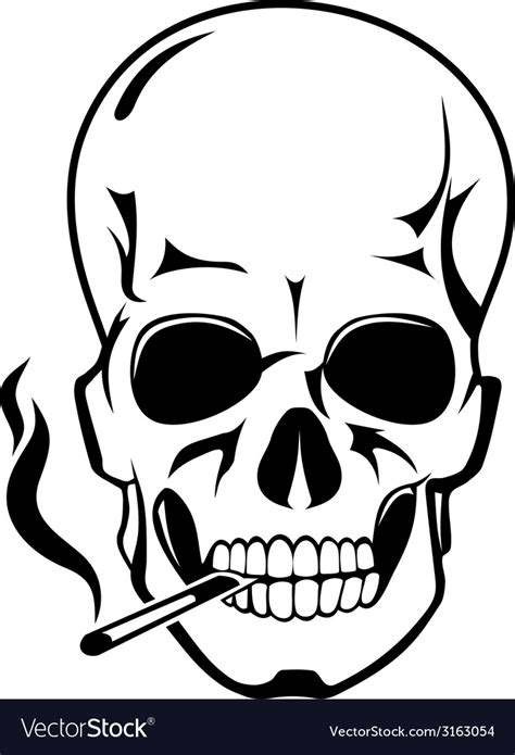 Smoking Skull Royalty Free Vector Image Vectorstock
