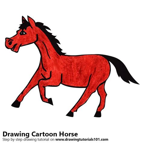 Learn How To Draw A Cartoon Horse Cartoon Animals Step By Step