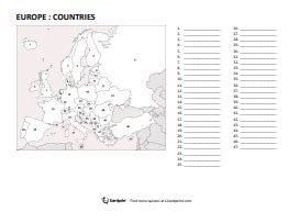 Challenging map quiz with the 46 countries of europe, from albania to vatican city. Lizard Point Quizzes - Blank and Labeled Maps to print