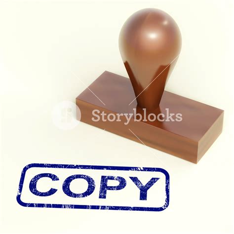 Copy Rubber Stamp Shows Duplicate Replicate Or Reproduce Royalty Free