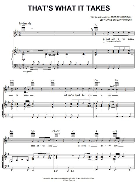 Sheet music is a different language, and is, in my opinion. That's What It Takes Sheet Music | George Harrison | Piano ...