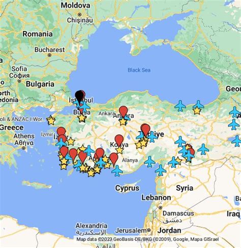 Tourist Map Of Turkey Online Travel Map For Turkey