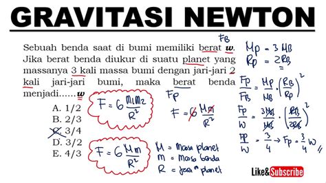 PERBANDINGAN BERAT BENDA HUKUM GRAVITASI NEWTON FISIKA SMA KELAS 10