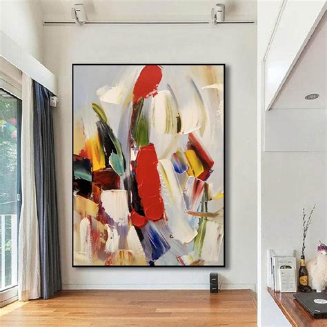 Colorful Acrylic Canvas Art Modern Abstract Art Large Canvas Etsy