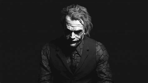 Find the best black and white batman wallpaper on getwallpapers. Heath Ledger's Joker Black & White Portrait. #joker # ...