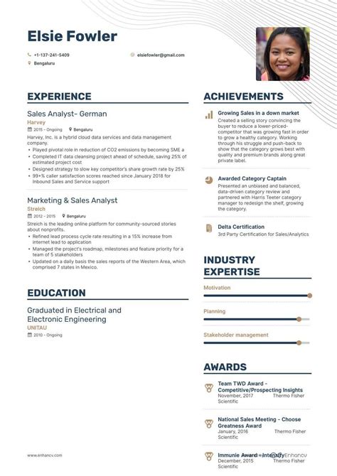 Choose the right one, and you immediately improve your chances of success on the job. Top Sales Analyst Resume Examples & Samples for 2020 | Enhancv.com