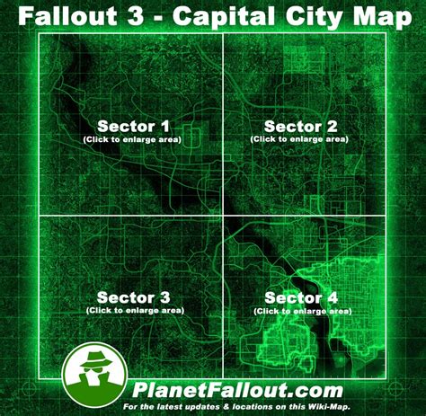 Fallout 3 Basic Locales Map