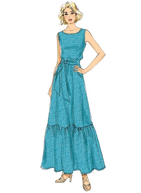 B6677 Misses Dress And Sash Sewing Pattern Butterick Patterns Long