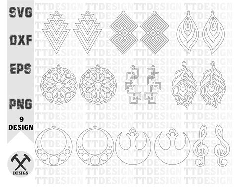 Laser Cut File Earrings 9 Product Vector For Cutting Earrings
