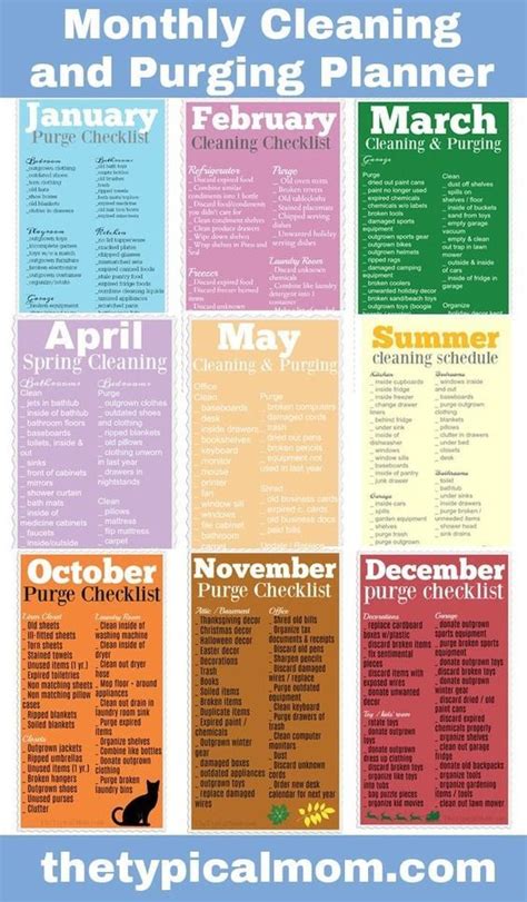 Free Printable Monthly Cleaning Schedule Ebook House Cleaning Tips