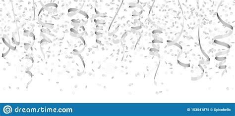 Seamless Colored Confetti And Streamers Stock Vector Illustration Of