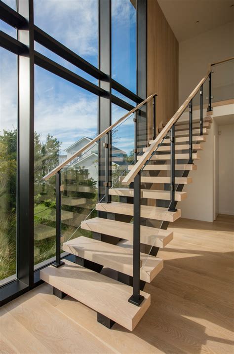 Modern Glass Staircase Railing Modern Staircase New York By