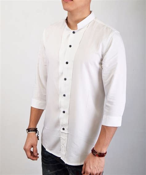 Camisas De Algodon Para Hombre Blanca S 7700 En Mercado Libre