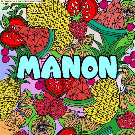 Coloriage Pr Nom Manon D Cor Mandala Fruits Sans D Passer