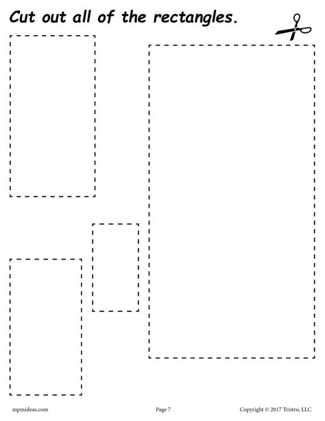 Free Rectangles Cutting Worksheet Rectangles Tracing And Coloring Page