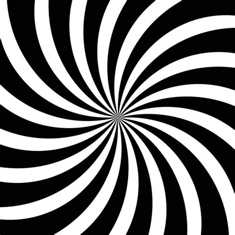 Hypnotic Circles Abstract White Black Vector Spiral Swirl Optical