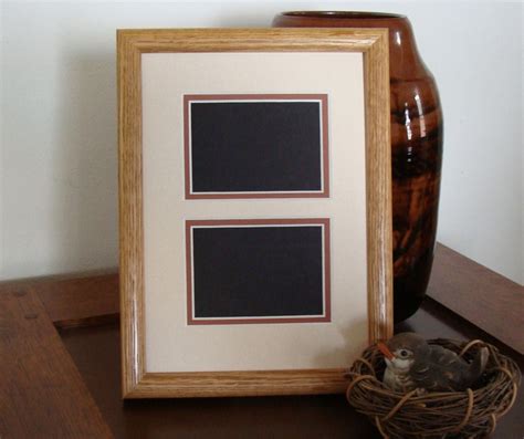 Oak Picture Frame With Mat Two Openings To Fit Aceo Trading Cards