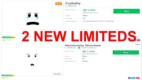 Roblox Crybaby Face And Shock Face Are Outlimited Youtube