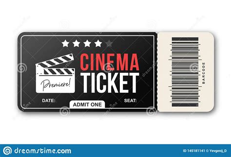 Cinema Ticket On White Background Movie Ticket Template