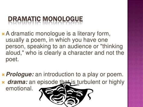 What Is Dramatic Monologue In Poetry Lyric Poem Dramatic Monologue