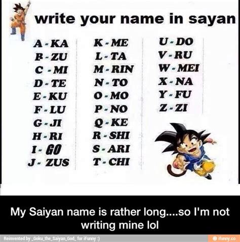 This is a list of origins of character names in the dragon ball franchise. What Is Your Saiyan Name? | DragonBallZ Amino