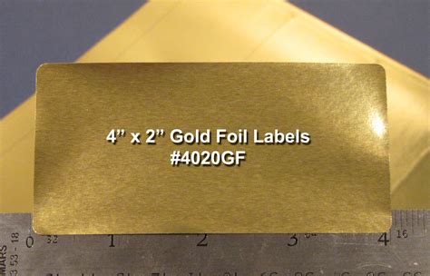 Gold Foil Labels 4 X 2 Rectangular Laser 25 Sheets 4020gf