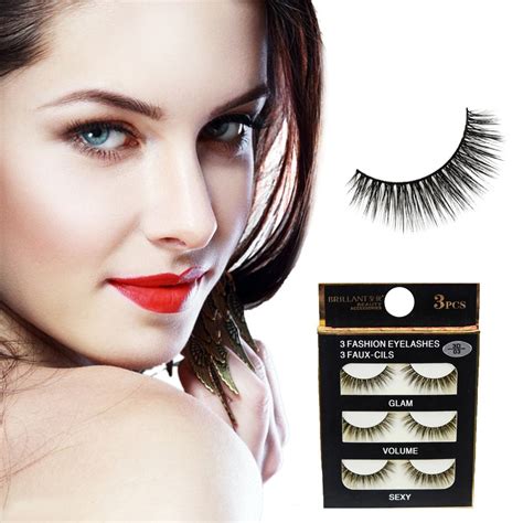 3 pairs 3d long false eyelashes makeup natural fake thick fascinating eyelashes and best for