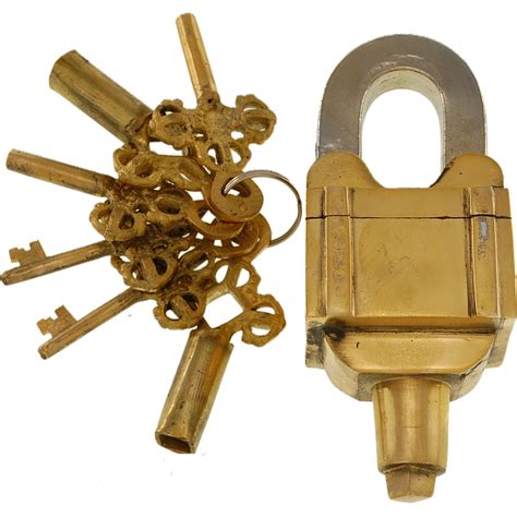 Brass 6 Key Square Trick Puzzle Padlock 3 Keys X 2 Puzzle Locks