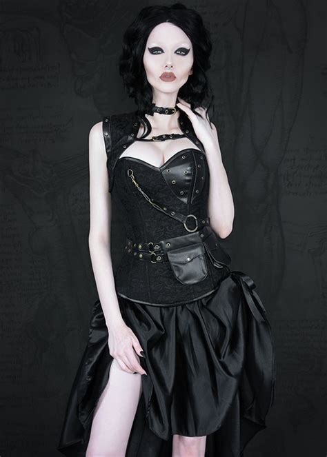 Black Gothic Steampunk High Low Party Dress D D RoseBlooming