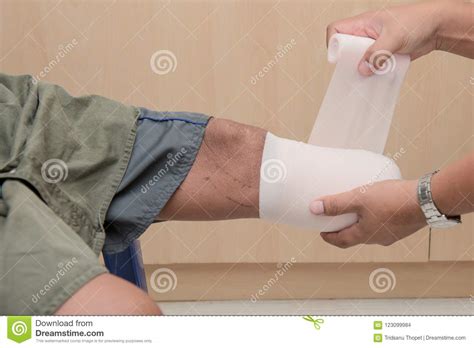 Below Knee Stump Bandaging Stock Photo Image Of Amputated 123099984