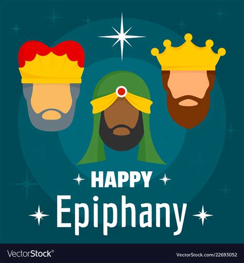 Happy Epiphany Concept Background Flat Style Vector Image