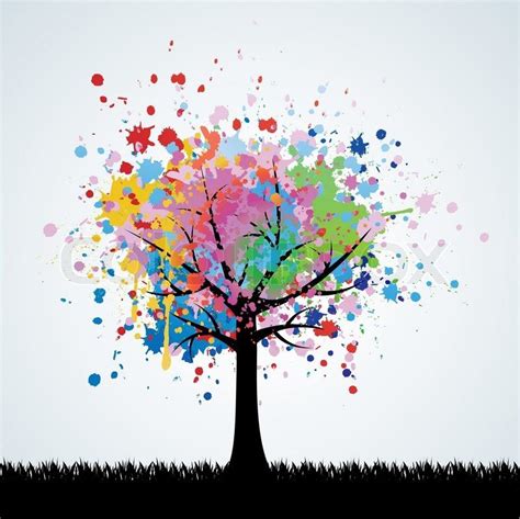 Stock Vector Of Abstract Colorful Tree Vector Background Tree Art