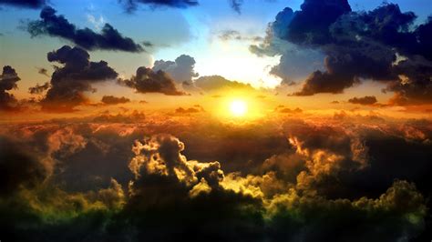 Sun Among The Dark Clouds Over The Earth Wallpapers And