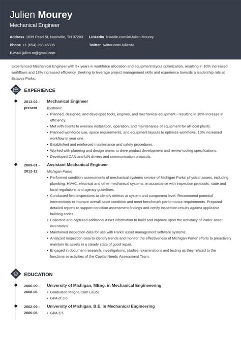 Professionally written and designed resume samples and resume examples. Mechanical Engineering Resume | louiesportsmouth.com