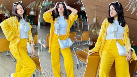 Avneet Kaur Sets Hearts Ablaze In Casual Yet Comfy Chic Yellow Airport