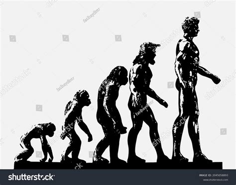 Evolution Theory Human Evolution Ape Human Vector Có Sẵn Miễn Phí Bản