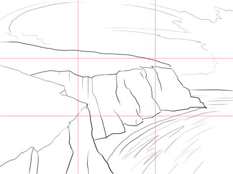10 Minute Digital Sketch Rocky Cliffs On The Ocean Stay Creative