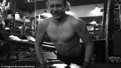 Brooklyn Beckham Goes Shirtless In The Gym In Instagram Video Daily Mail Online