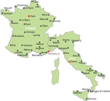 Map Of Italy And France