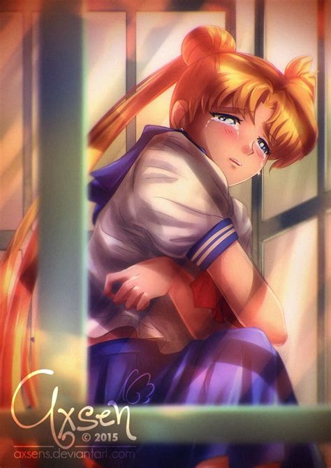Comm Usagi Crying By Axsens Deviantart Com On Deviantart Sailor Jupiter Arte Sailor Moon