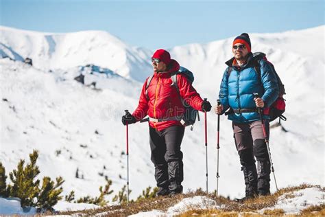 Two Climbers Are In The Mountains Stock Image Image Of High Hiker