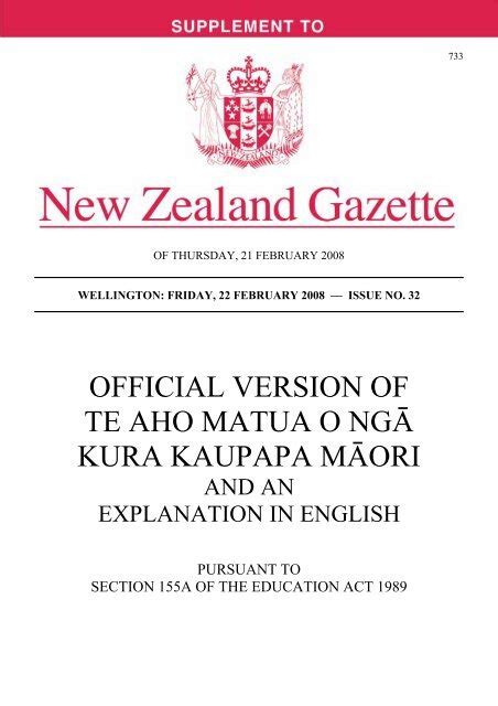 Official Version Of Te Aho Matua O Ngɩ Kura Kaupapa Mɩori Nzccs