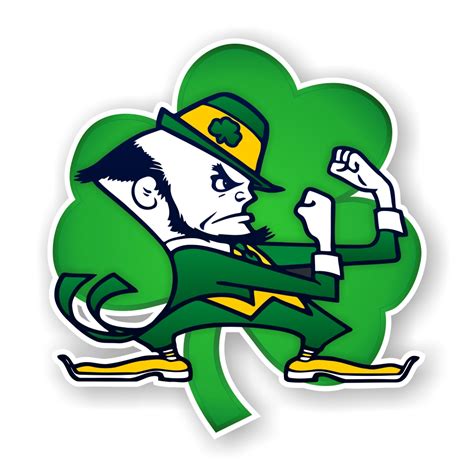 Notre Dame Fighting Irish Shamrock Mascot Precision Cut Decal Sticker