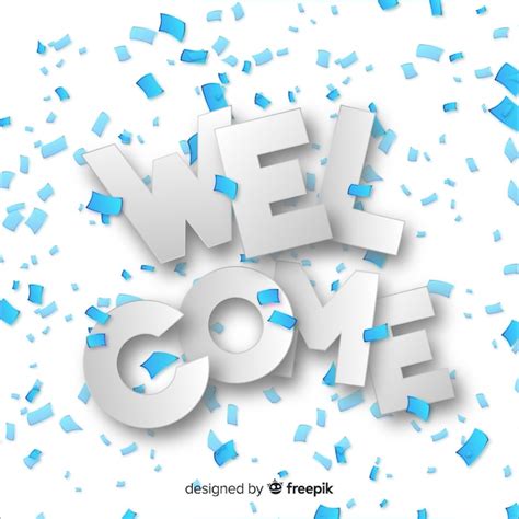 Free Vector Lovely Welcome Composition With Origami Style